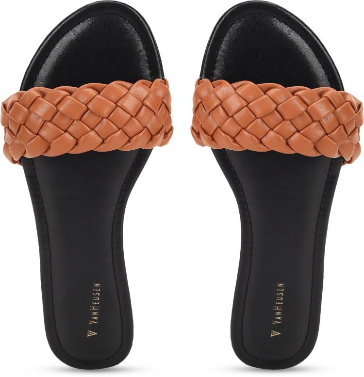 Women Tan Flats Sandal Price in India