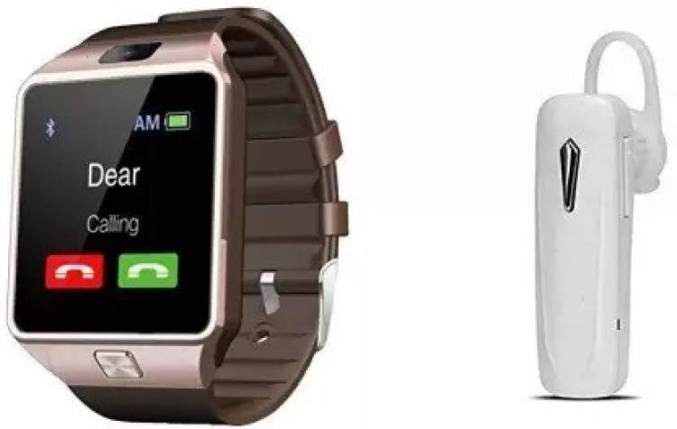 NEFI Touch SmartWatch with bluetooth headset Smartwatch (Brown Strap, REGULAR) Smartwatch Price in India
