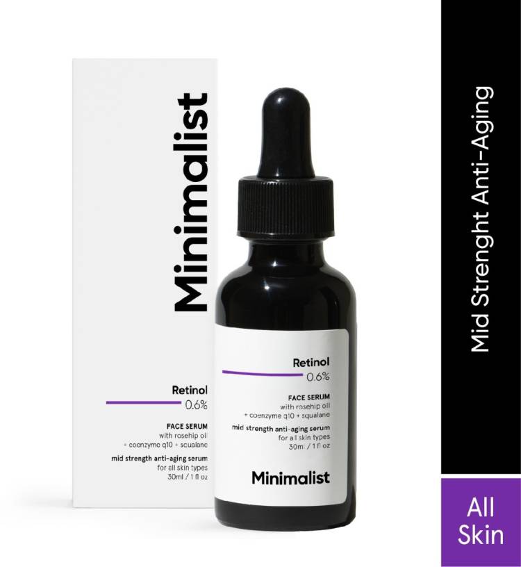 Minimalist Retinol 0.6% Anti Aging Mid-strength Formula For Fine Lines & Wrinkles Price in India