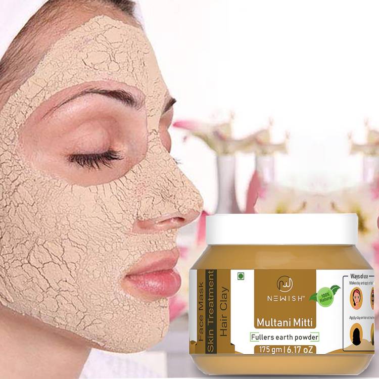 NEWISH : Skin Cleansing Multani Mitti (Fullers Earth) Face Mask For Soft And Blemish Free Skin (175 g) Price in India