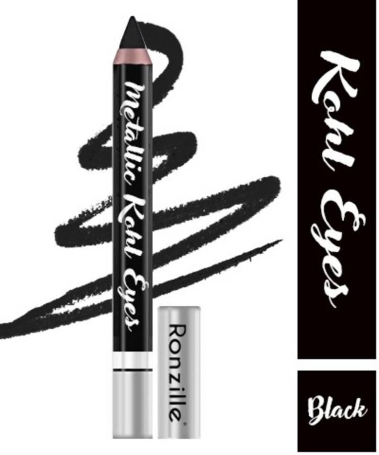 RONZILLE metallic kohl eye kajal /eyeliner eye- shadow Pencil Black Price in India