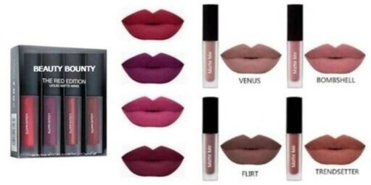 beauty bounty Non Transfer Liquid Matte Mini Lipsticks (Red Edition, Nude Edition, 24 ml) Price in India