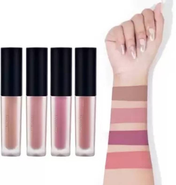 BLUSHIS SuperStay Water Proof Liquid Matte Beauty Lipstick Set 4 Pcs Price in India