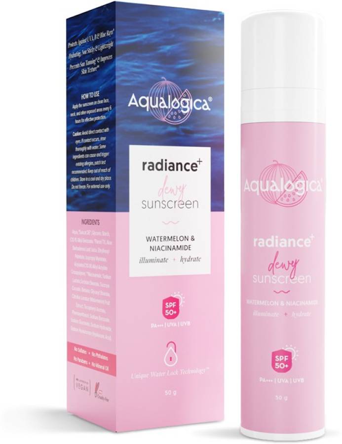 Aqualogica Radiance+ Dewy Sunscreen with Watermelon & Niacinamide | Spf 50+ - SPF 50 PA+++ Price in India