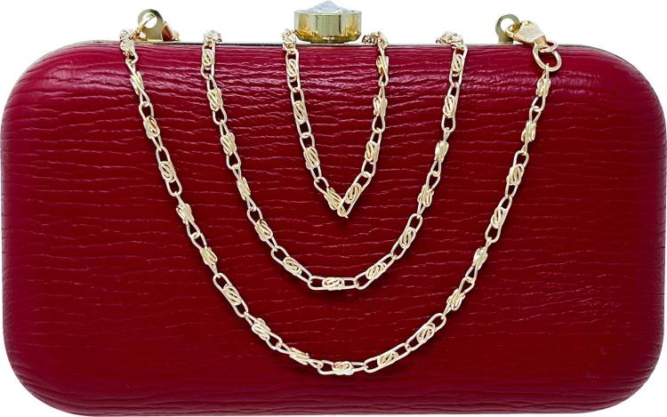 Party Maroon  Clutch Price in India