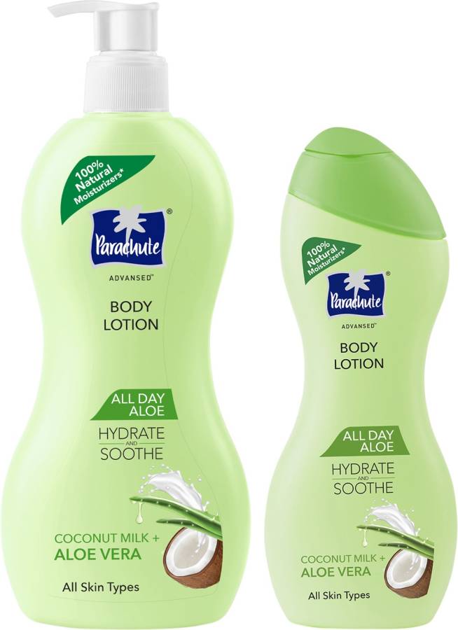 Parachute Advansed All Day Aloe Body Lotion for Women & Men, 100% Natural, 72h Moisturisation Price in India