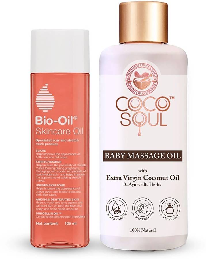 Bio-Oil Mom and Baby Moisturization Combo (Original Stretchmark Oil+ Baby Massage Oil) Price in India