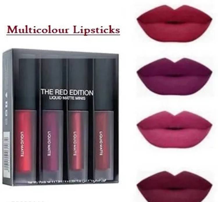 BABBY BROWN Water Proof Liquid Matte Lipstick Set of 4 (The Red Edition, 16 ml) Price in India