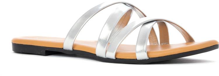 Women Silver Flats Sandal Price in India