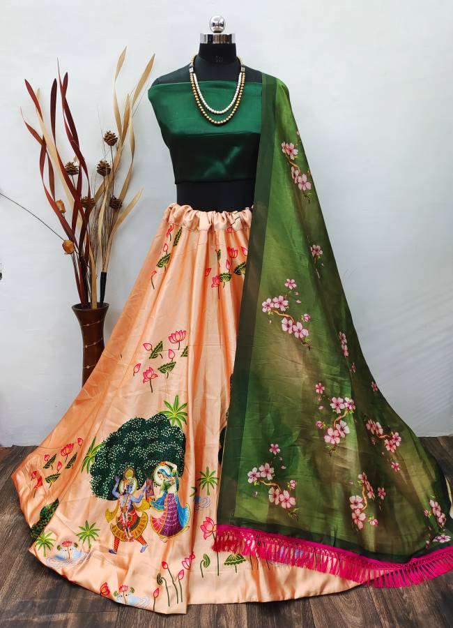 Embellished, Printed, Self Design, Digital Print Semi Stitched Lehenga Choli Price in India