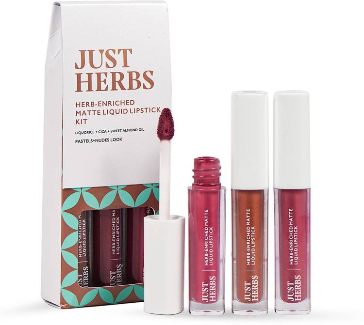 Just Herbs Matte Liquid Lipstick Kit Set Of 3(Raspberry Pink,Cinnamon Spice, Rosewood pink) Price in India