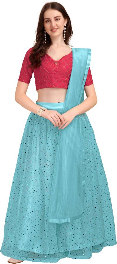 Embellished Semi Stitched Lehenga Choli Price in India