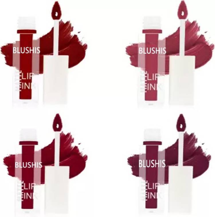 BLUSHIS Super Stay Matte Ink Bold Liquid Lipsticks Pack Of 4 Price in India