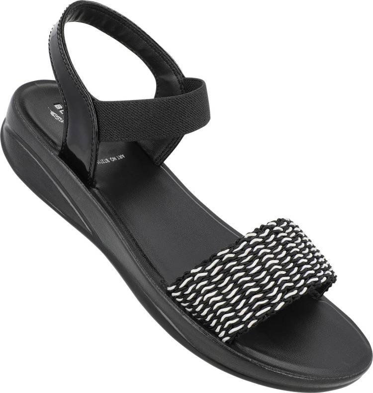 Women Black Flats Sandal Price in India