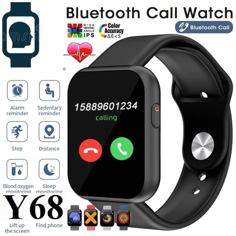 Bashaam Q5-Y68 ADVANCE HEART RATE MULTI FACES SMART WATCH BLACK(PACK OF 1) Smartwatch Price in India