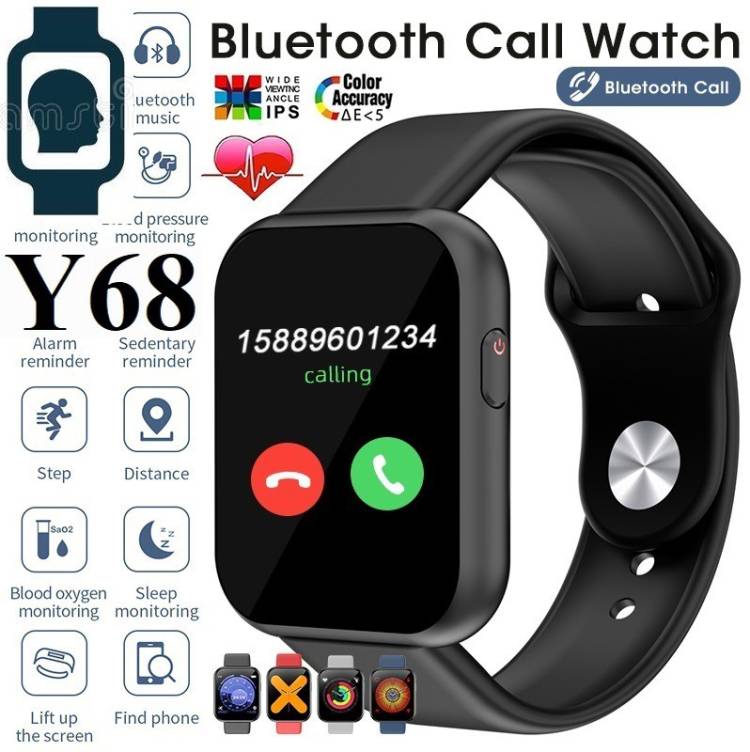 Bashaam Q44-Y68 PRO HEART RATE MULTI FACES SMART WATCH BLACK(PACK OF 1) Smartwatch Price in India