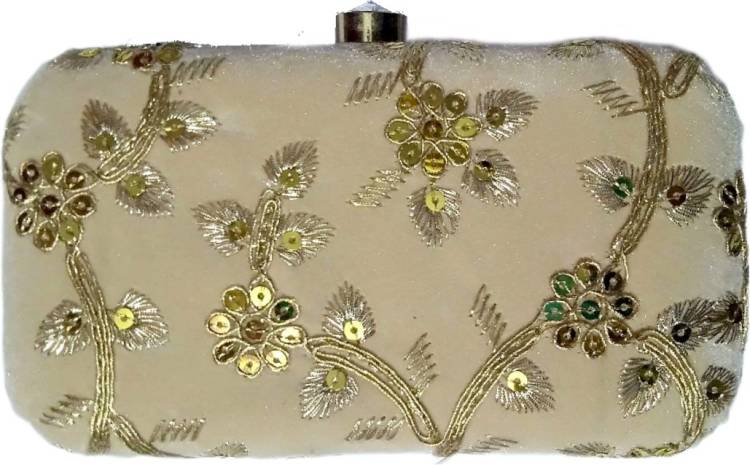 Party, Casual Beige  Clutch Price in India