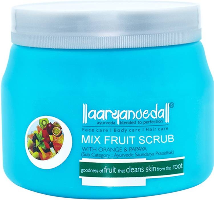 Aryanveda Mix Fruit Face Scrub For Exfoliates Gently With Real Fruit, Removes Dead Skin Scrub Price in India