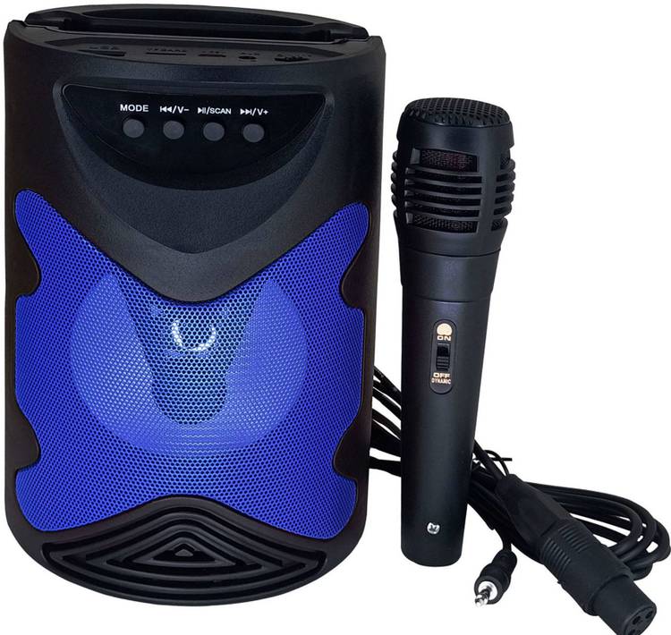 Techobucks 3D Bass Speaker with Karaoke Mic/TF/FM/Lights/USB/Party Speaker/TWS/Echo Control/Bluetooth Speaker/Portable Speaker/Outdoor 10 W Bluetooth Laptop/Desktop Speaker