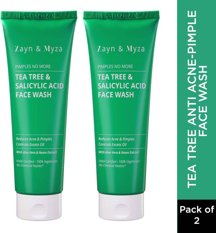 ZM Zayn & Myza Tea Tree & Salyicylic Acid Reduces Acne & Pimples -Pack of 2 Face Wash Price in India