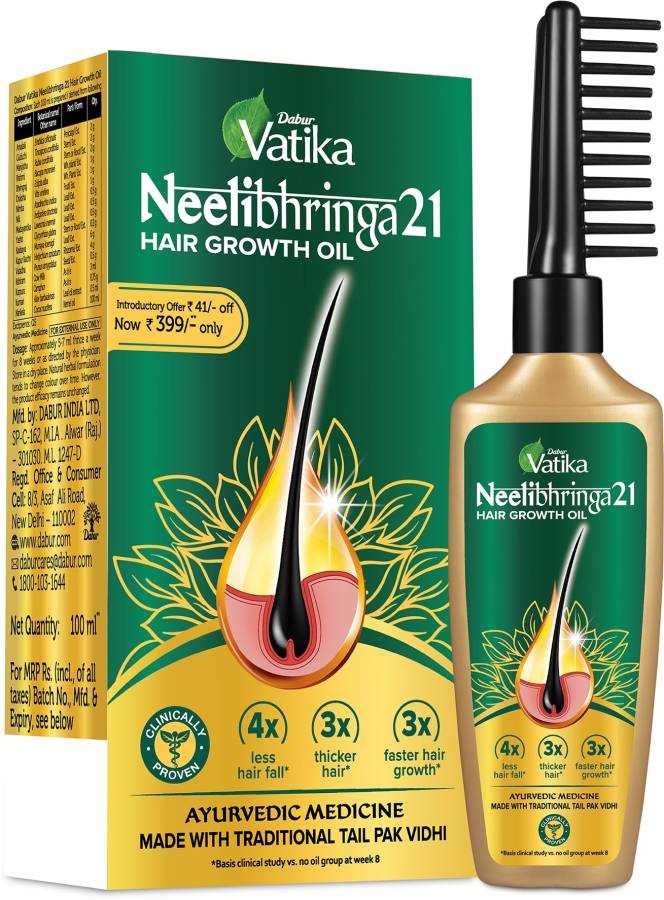Dabur Vatika Neelibhringa 21 Hair Growth Oil Hair Oil Price in India, Full  Specifications & Offers 