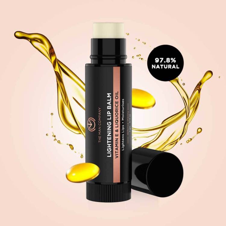 THE MAN COMPANY Lightening Lip Balm | Vitamin E, Liquorice & Coconut Oil | Provides Lip Care to Dry, Chapped & Dark Lips | Moisturizes, Nourishes, Softens Lips - 4gm Liquorice Oil Price in India
