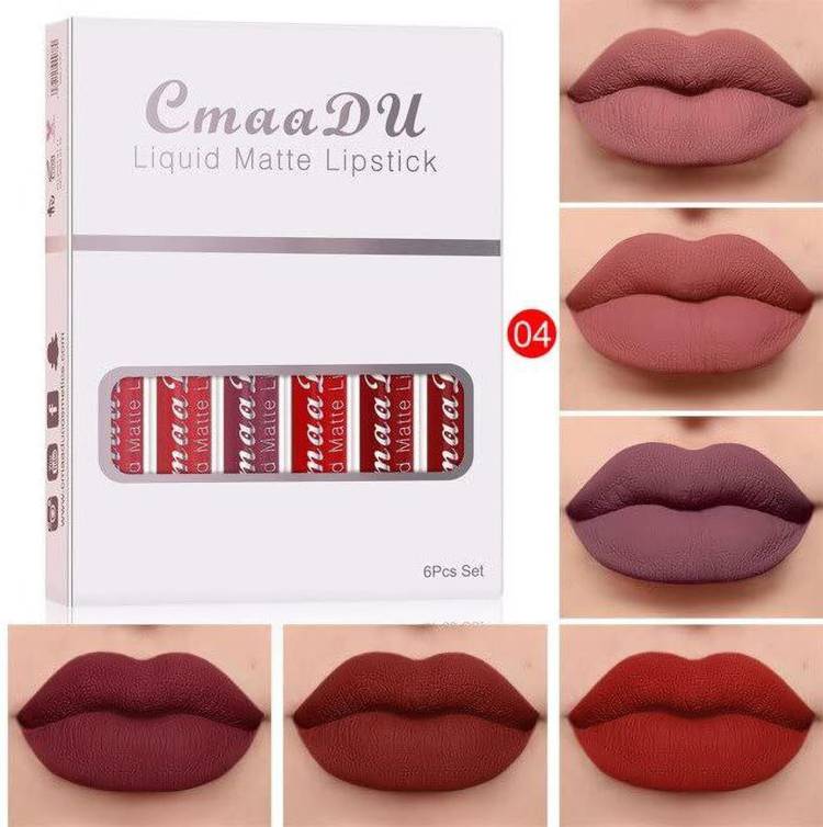 My Colors 6Pcs Matte Lipgloss Kit Liquid Lipstick Sets Velvet Long Lasting Non-stick SET-4 Price in India