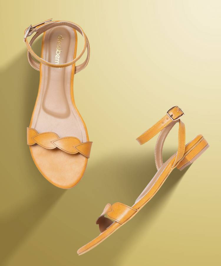 Women Yellow Flats Sandal Price in India