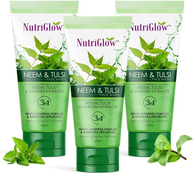 NutriGlow Neem Tulsi  65ml (Pack Of 3) Face Wash Price in India