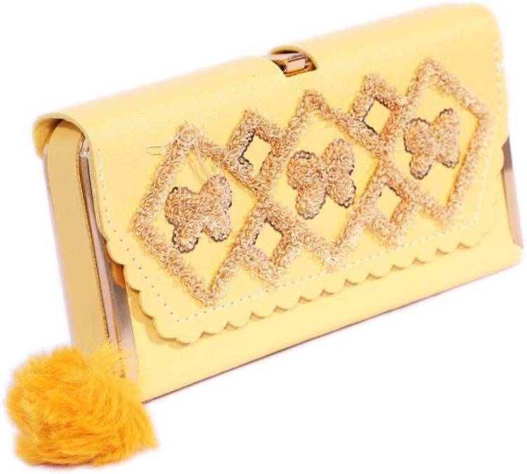 Casual, Formal, Party Yellow  Clutch Price in India