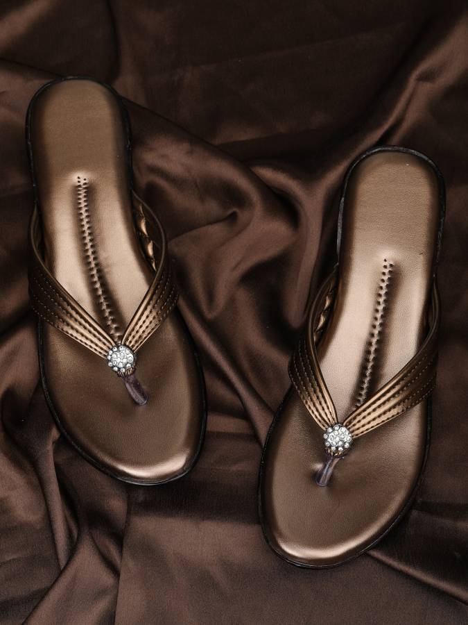 Women Copper Flats Sandal Price in India