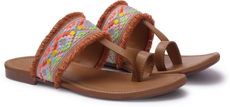 Women Introducing A New Ethnic Wear Flats Collection For Women/Ladies/Girls Beige Flats Sandal Price in India
