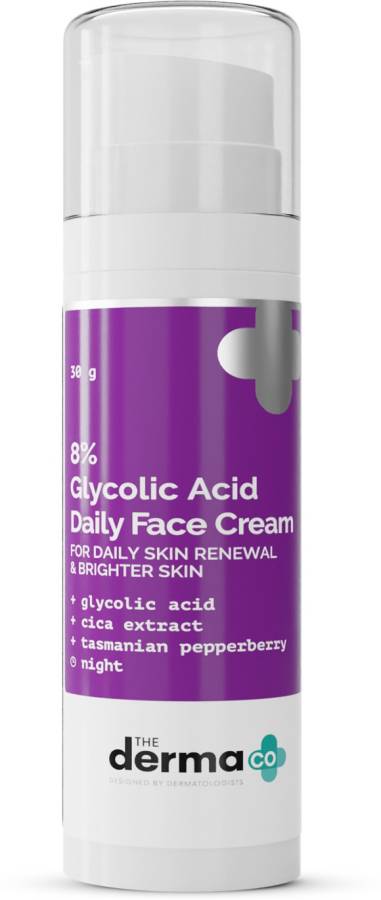 The Derma Co 8% Glycolic Acid Daily Face Cream with Cica Extract & Tasmanian Pepperberry Price in India
