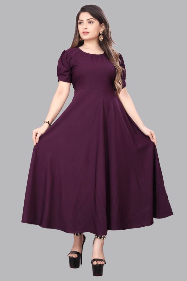 Women Gown Purple Dress Price in India
