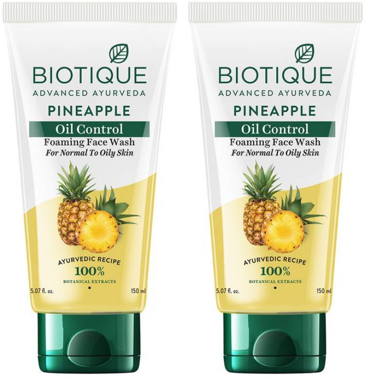 BIOTIQUE Pineapple Oil Control Foaming  (Pack of 2 X 150ml) Face Wash Price in India