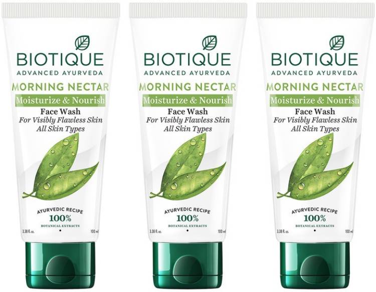 BIOTIQUE Morning Nectar Moisturizing  (Pack of 3 X 100ml) Face Wash Price in India