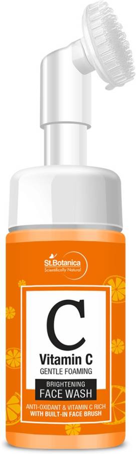 St.Botanica Vitamin C Brightening Foaming  with Built in Brush 120ml - With Stabilised Vitamin C, Turmeric, Saffron, No Sulphate, Parabens Face Wash Price in India