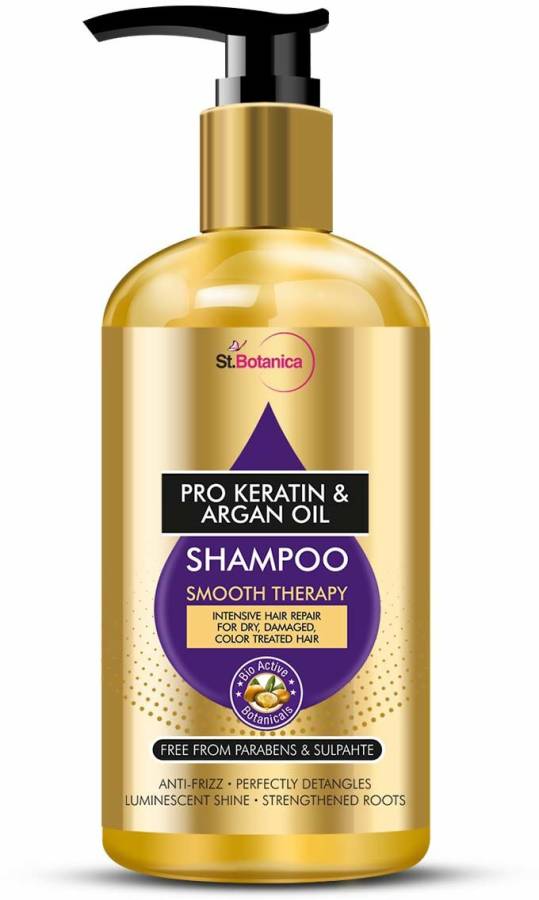 St.Botanica Pro Keratin & Argan Oil Smooth Therapy Shampoo, 300ml - Intense Hair Repair For Dry, Damaged & Color Treated Hair, No Parabens, Silicons or SLS/Sulphate Price in India