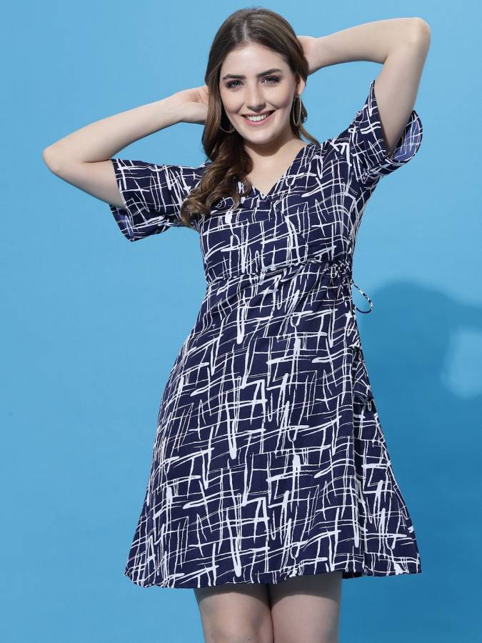 Women A-line Blue Dress Price in India