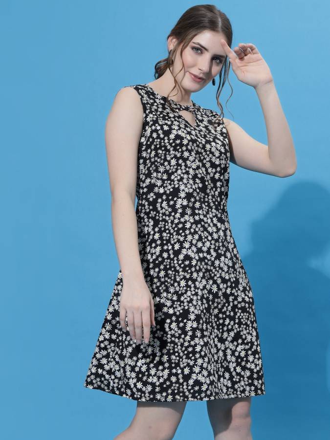 Women A-line Black Dress Price in India