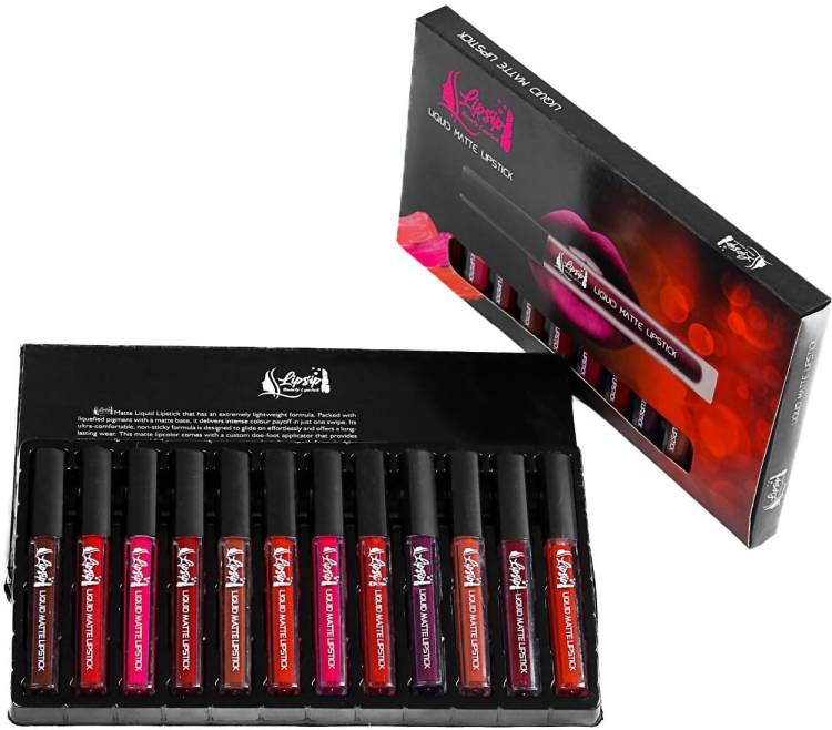 cute n wild Multicolor liquid lipstick pack of 12 Price in India