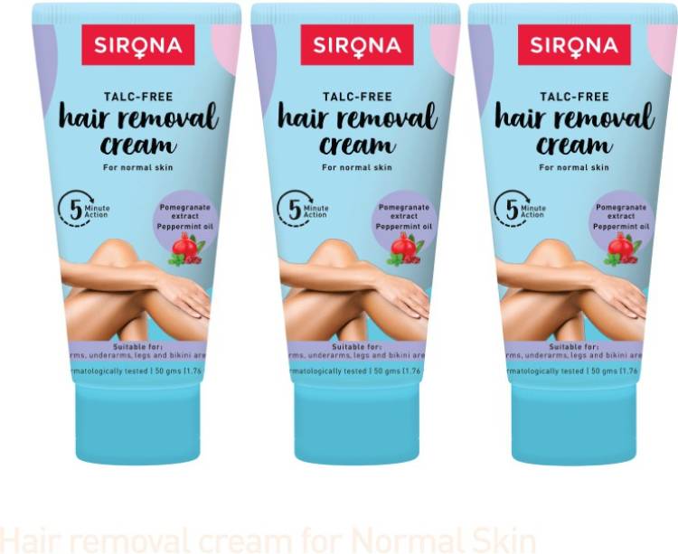 SIRONA Hair Removal Cream - 50 gms (Pack of 3) for Arms, Legs, Bikini Line  & Underarm with No TALC & No Chemical Actives Cream Price in India, Full  Specifications & Offers 