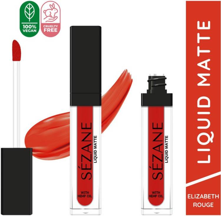 Sezane Liquid Matte Lipstick Waterproof 12 Hour Lasting-Elizabeth Rouge-(LLP07-5ml) Price in India