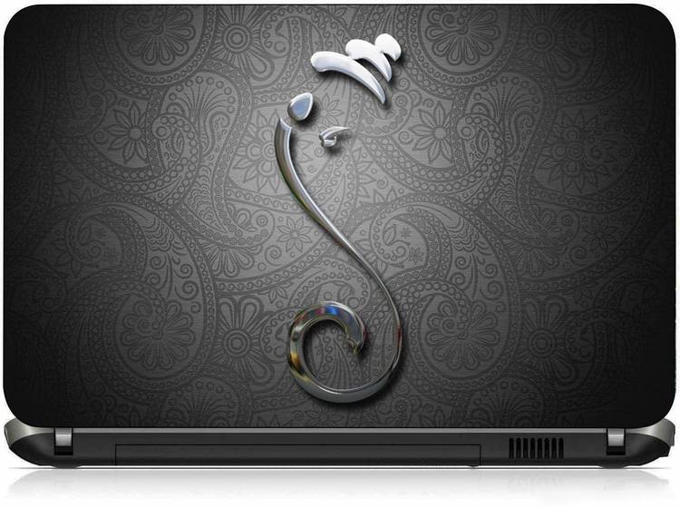 VI COLLECTIONS GANESHA IN BLACK PVC (Polyvinyl Chloride) Laptop Decal 15.6