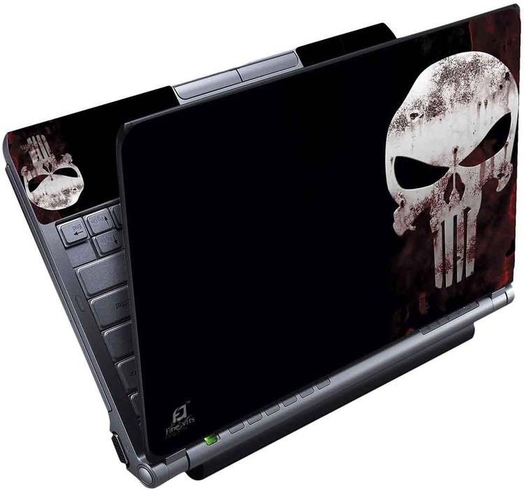 FineArts White Skull Full Panel Vinyl Laptop Decal 15.6