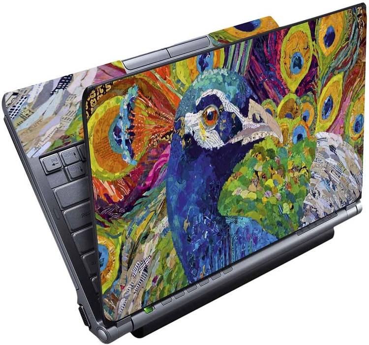 FineArts Peacock Painting Full Panel Vinyl Laptop Decal 15.6