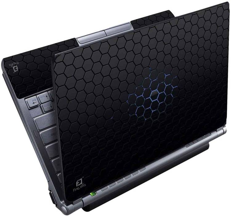 FineArts Black Octagon Full Panel Vinyl Laptop Decal 15.6