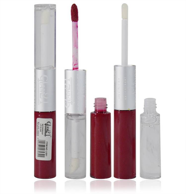 Glam 21 2in1 Longlasting Waterproof Red Lip Gloss Pack of 1 Price in India