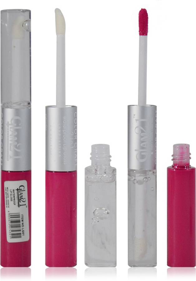 Glam 21 2in1 Longlasting Waterproof pink Lip Gloss Pack of 1 Price in India