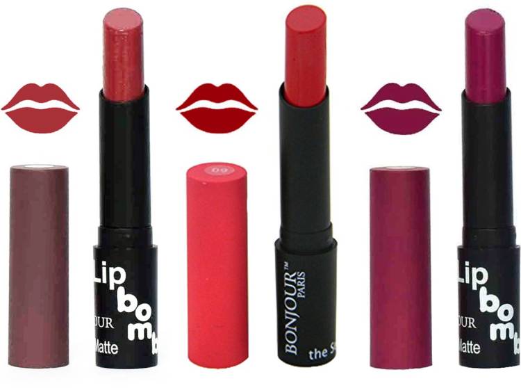 BONJOUR PARIS Super Matte Lipstick Combo 164 Price in India